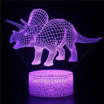3D Dinozauru Nakts Gaismas Jurassic 16 Krāsas Radošo LED Apgaismojums Galda Lampas, Nakts Lampas, Ziemassvētku dāvanas, Dekori Bērni Guļ Lampas