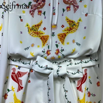 Seifrmann Rudens Sieviešu Modes Dizainere Īsi Ruffles Izlīdzināšanu Piedurknēm Topi Brīvs + Augsta Vidukļa Loku Mežģīņu Šorti 2 Divi Gabali Uzvalks