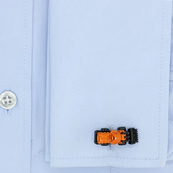 Pacēlāju, aproču pogas Vīriešiem Traktora Lāpstu Dizaina Kvalitātes Misiņa Materiāla, Dzeltenā Krāsā aproču pogas Vairumtirdzniecības&retail