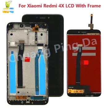 Par Xiaomi Redmi 4X LCD Displejs, Touch Screen Digitizer Montāža Xiaomi Redmi 4X LCD ar Kadru Nomaiņa Melns/Balts/Zelts