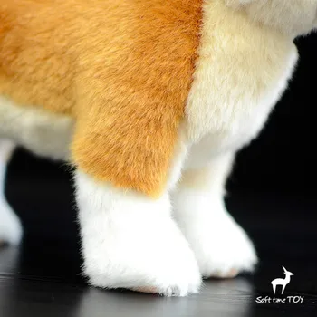 Gudrs reāli vācu Aitu suņu lelle Japāņu Shiba Inu lelle Stacionāro Plīša Rotaļlieta Simulācijas Dzīvnieku baby dāvanu