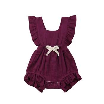 6 Krāsu Baby Meitenes Savirmot Vienu Gabalu Vasaras Drēbes Jaundzimušajiem Bērniem, Bez Piedurknēm Romper Jumpsuit Tērpiem Sunsuit