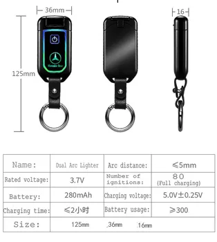 Jaunā Auto Galvenais Modelis Dual Loka Impulsa Vieglāks Nospiedumus skārienekrāns USB Šķiltavas, Uzlādējams Plazmas Vieglāks kokapstrāde