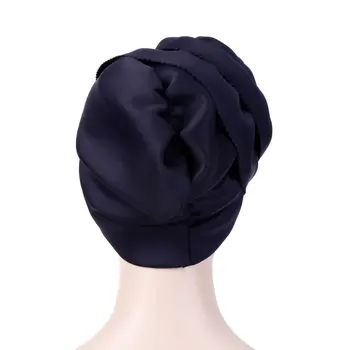 Elegants Musulmaņu Sieviešu Liels 3D Ziedu Kokvilnas Turban Cepures, Bandanas Chemo Beanies Cepures Cepures Wrap Galvas Vāka Prty Matu Aksesuāri