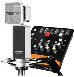 Takstar PC-K700 ierakstīšanas mikrofons + IKONAS upod pro skaņas kartes ar ISK audio kabeļi Interneta karaoke, personas ierakstīšana