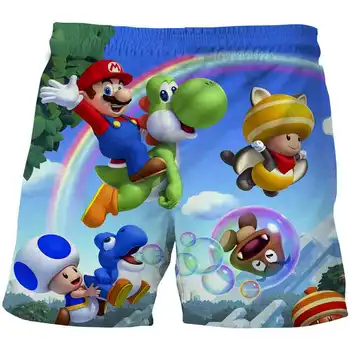 Jaunākās Harajuku Klasiskās spēles Super Mario bērnu, Zēnu un meiteņu īsās bikses-šorti, Super Smash Bros, 3D šorti hip hop šorti street wear