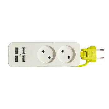 ES Plug 4 USB Ligzdas Jaudas Sloksnes Elektriskā Pārsprieguma Aizsargs, Smart Sienas Lādētāju Centrmezglu