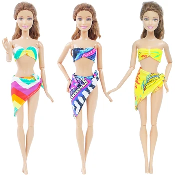 3 Gab. / Komplekts Roku Lelle Peldkostīmu Jaukta Stila Vasaras Puse Valkāt Bikini, Peldkostīmi, Apģērbu Barbie Lelle Piederumi Bērniem Rotaļlietas