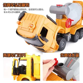 Liela Izmēra simulācijas cement mixer truck rotaļlietas transportlīdzekļa modeļa inerci, betona projektēšana tankkuģis dump truck Bērnu zēns dāvanu