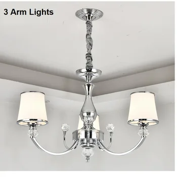 Mūsdienu LED Lustras Guļamistabai Apgaismes Ķermeņi Luksusa spīdumu chrome Silver Lustras, Lai Dzīvojamā Istaba Stikla lampa ēdināšana