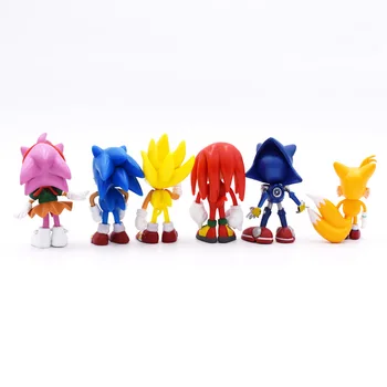 JAUNU 6Pcs/Set 7cm Sonic Skaitļi Rotaļlietas Pvc Rotaļlietu Sonic Ēnu Astes Zīmes Attēls Rotaļlietas Bērniem, Dzīvniekiem, Rotaļlietām, Uzstādīt Bezmaksas Piegāde