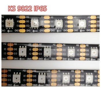 SK9822 led lentes Smart led pikseļu strip gaismas DATU un PULKSTENI atsevišķi;IP30/IP65/IP67 DC5V 30/60 led/pikseļi/m;
