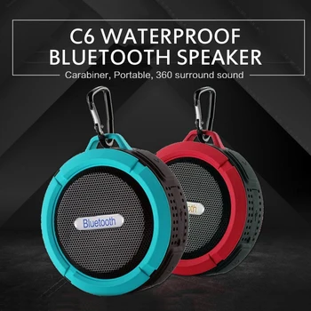 C6 Noderīgu Ūdensizturīgs Bluetooth Skaļruni Liels piesūceknis ĀĶIS Bluetooth Stereo, Āra Sporta TF Subwoofer Mini Skaļruņi Jaunas