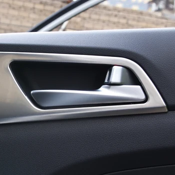 Nerūsējošā tērauda Car Styling Par Hyundai Tucson piederumi Iekšējo Durvju Roktura Bļodā Uzlīme Vāka Apdare 2016 2017 2018 2019