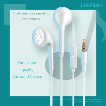 2020 3.5 Vadu austiņas Ar Mikrofonu, Skaļuma Kontrole ūdensizturīgs Mūzikas Spēļu auss Sporta Austiņas off white Earbuds