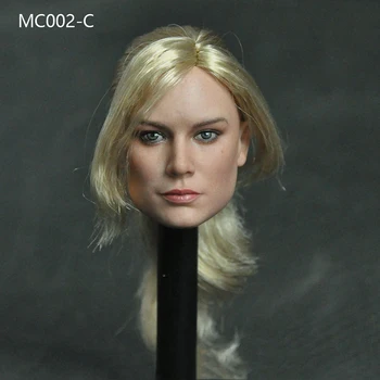 Fani kolekcija MC002 1/6 sieviešu rīcības attēls lelle vadītājs Brie Larson Sieviešu Galvas Sculpt ar Ilgi Golen Matu, Ķermeņa 12inches