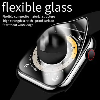 3 Gab. Pilnu 3D Vāks Rūdīta Stikla Apple Skatīties, Sērija 6 40-44 Mm Ekrāna Aizsargs, Lai Iwatch 6 Smart Skatīties Aizsardzības Plēves