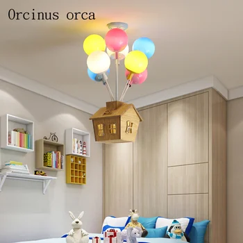 Animācijas filmu radošā krāsu karstā gaisa balonu kulons lampas Zēns, Meitene, Guļamistabas, bērnu istabas lampas modernās LED māju kulons lampas