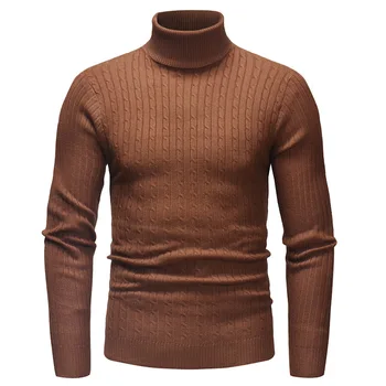 Eiropas un Amerikas vīriešu trikotāžas džemperis augstu uzrullētu apkakli džemperis vīriešiem 2588