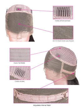 Mežģīnes priekšpusē cilvēka matu parūkas taisni 360 mežģīnes pieres parūka melnās sievietes īsi pirms noplūkti ar bērnu matu parūkas 13x6 130 blīvums