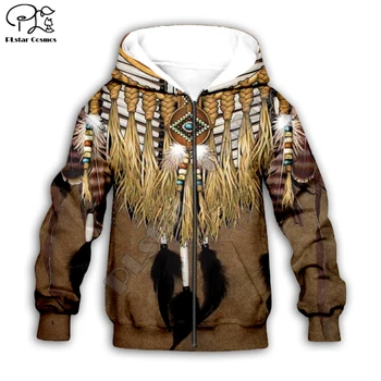 Bērniem, Baby Boy Meitene Melnā Native Indijas Lakota Galvaskausa drukāt 3d Hoodies Tracksuit Bērnu apģērbi Uzstādīt Gudrs sporta Krekli -9