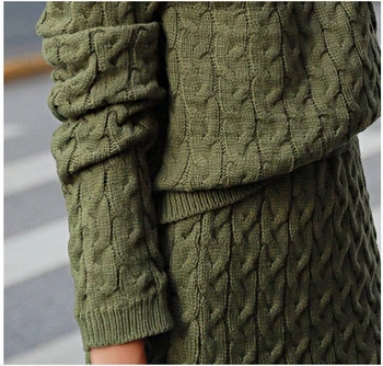 SMTHMA Augstas kvalitātes Eleganci korejiešu versija apaļu kakla brīvs džemperis džemperis+ sievietes divdaļīga Svārki uzvalks