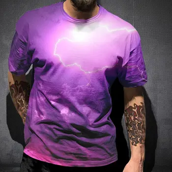 3D Ģeometriskā Sarkano Svītru Raksts Drukāt Vīriešiem 3d T-krekls Melns Tee Gadījuma Top Anime Camiseta Streatwear Īsām Piedurknēm Audums izmērs 6xl