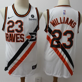 NBA Los Angeles Griešanas #23 Lou Williams Vīriešu Basketbola Jersey City Edition Retro Swingman Jersey Šūtas Acs Vīriešu Svīteri