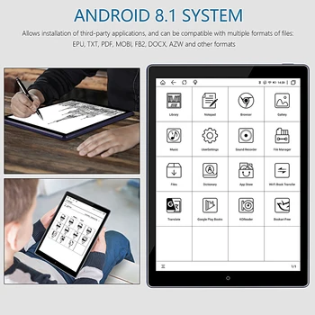 Jaunais Modelis Tintes Ekrāna Planšetdatoru P101 10.1 Collu Planšetdatoru Android 9.0 EBook Reader Priekšējo Gaismu Dual Touch USB OTG E-Lasītājs Ierakstu