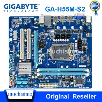 GIGABYTE GA-H55M-S2 Desktop Mātesplatē H55 H55M Socket LGA 1156 i3 i5 i7, DDR3 VGA 8G Micro-ATX Sākotnējā Izmanto Mainboard H55M-S2