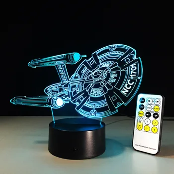LED 3D Lampu Radošā Nakts gaisma baby 7 Krāsu Izmaiņas Fox Akrila Remote Touch Slēdzis USB vai AAA*3 akumulatora Personalizētu Dāvanu