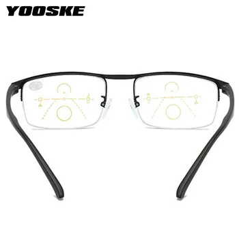 YOOSKE Anti Zilā Gaisma Lasīšanas Brilles Vīriešiem Pakāpeniski Multifocus Presbyopic Brilles Sievietēm Metāla Puse Kadru Hyperopia Brilles