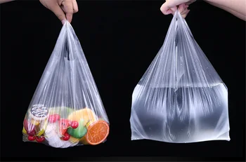 100gab caurspīdīgas Plastmasas Maisiņi, Iepirkumu Soma Lielveikalu Maisiņi Ar Rokturi Pārtikas Iepakojuma Plastmasas Iepirkumu Maisiņu Pārtikas Iepakojuma
