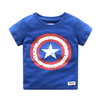 Bērni Zēniem ar Īsām Piedurknēm Karikatūra T Krekli Captain America Par Babys Meitenes Supervaronis 3D Apdrukāta Kokvilnas T Krekls Bērniem, Jaunas Vasaras