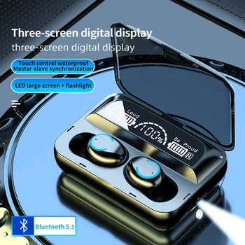 Oringinal F9-47 Bluetooth 5.1 Austiņas TWS pirkstu Nospiedumu Touch Austiņas HiFI Stereo In-ear Earbuds, Bezvadu Austiņām Sporta