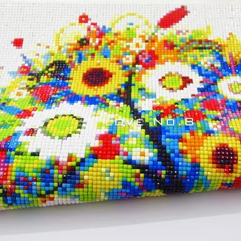 DIY Dimanta Krāsošana 5D Cross Stitch Saulespuķu Kristāla Kvadrātveida Dimanta Komplekti Nepabeigtu Dekoratīvās Pilna Dimanta Izšūšana
