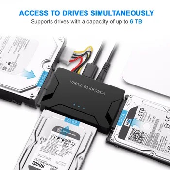 SATA uz USB, IDE USB 3.0 2.0 Sata Kabelis ar 12V 2A Strāvas Adapteris priekš 2.5 3.5 Cietā Diska HDD, SSD, USB IDE Sata Adapteri