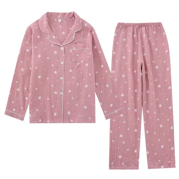 Pavasara 2020 Kokvilnas, ar garām Piedurknēm Bikses Pidžamas Uzvalks, Sievietēm un Vīriešiem Plānas Mājas Apģērbu Apdrukāšana Pidžamu Pāris Miega Sleepwear