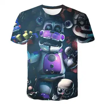 Piecas Naktis Freddy ' s T-Krekli 3D Bērnu apģērbi 5 Freddys vasaras Topi Tee 4-14Y Bērniem, T Krekli Zēniem Apģērbu camisetas tshirt