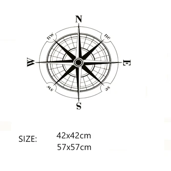 Vinila Uzlīme Vēju Roze Kompass Sienas Decal Noņemams Ceļojumu Ģeogrāfija Sienas Plakātu Mājas Dzīvojamā Telpu Dekorēšana Sienas Sienas