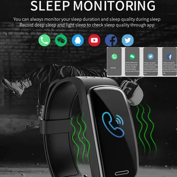 CB01 Fitnesa Rokassprādze IP68 Ūdensnecaurlaidīga Smart Aproce Fitnesa Tracker Sirds ritma Monitors Zvanu Atgādinājumu Smart Joslā Skatīties Vīrieši Sievietes
