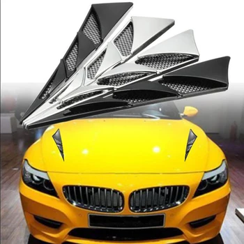 Gaisa Ieplūdes Pusē Plūsmas Kapuce Ventilācijas Vāciņa 3D Uzlīmes, Automašīnu Haizivs Žaunām Radošo Uzlīmes 2gab Auto Stils Universālo Automašīnu Dekoratīvie