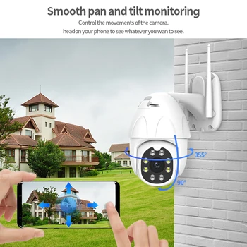 Ūdensizturīgs Āra IP Kameras PTZ 1080P 2MP Tuya Smart Life HD P2P WiFi Drošības Kameras CCTV Novērošanas Kamera