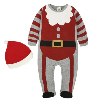 Baby Girl Apģērbu Komplekts 2019 Ziemassvētku Kostīms Santa Klaus Baby Romper +Cepure/Galvas Stīpa 2 Gabali Puiku Apģērbu Komplekti