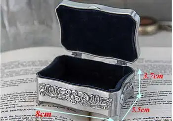 Eiropas retro maza izmēra metāla rotaslietas kastes uzglabāšanas kaste skārda kaste, lai grims organizators metāla kaste, lai meitenei dāvanu Z159