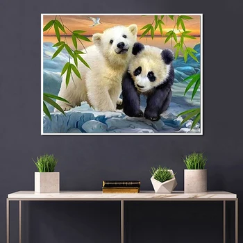 Jauns 5D Dimanta Krāsošana Džungļu Panda DIY Dimanta Izšuvumi Pilna Urbt Mozaīkas Attēlu Cross Stitch Dzīvnieku Mākslas Mājas Apdare