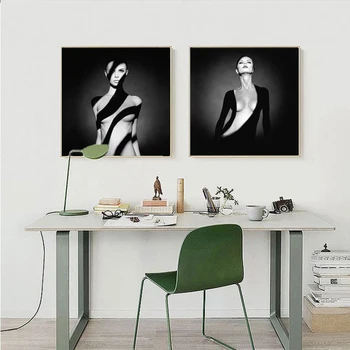 Elegants Pliks Modelis Mūsdienu Portretu Plakāti un Izdrukas Audekls Krāsošana Sienas, Mākslu, viesistaba, Mājas Dekoru (Bez Rāmja)