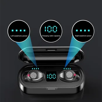 F9 TWS Bluetooth 5.0 Stereo Austiņas Bezvadu Austiņas HIFI Skaņas Sporta Austiņas Brīvroku Austiņas Spēļu par xiaomi Tālruni