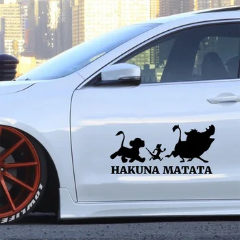 Radošā animācijas filmu Hakuna Matata Auto Uzlīmes Aterproof Segtu Skrāpējumiem Bufera Apdare Vējstikla Piederumi PVC 30cm X 18 cm