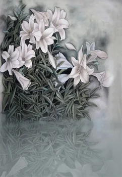 Laeacco Bērnu Jaundzimušo Rozā Pavasara Ziedu Ziedi, Akvarelis Portrets Modelis Foto Backdrops Foto Fona Foto Studija
